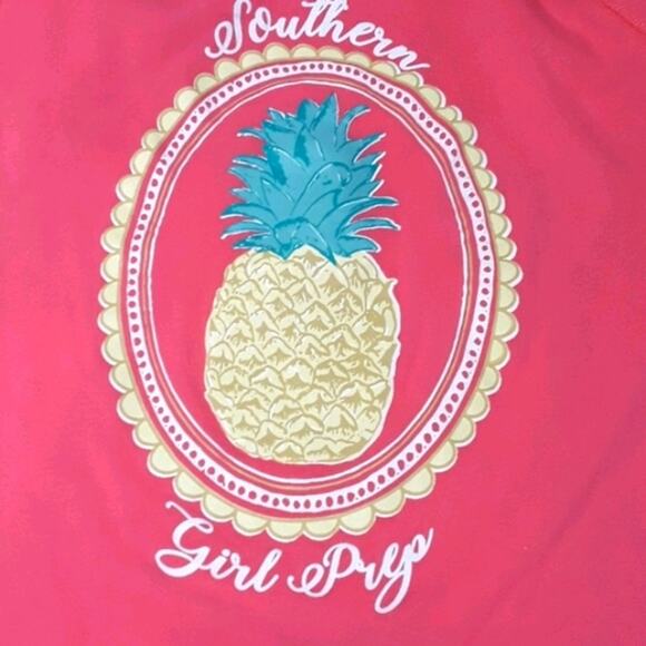 Women Sz M Pink Logo Graphic Hoodie Sweatshirt Southern Girl Preppy Y2K - Picture 2 of 12